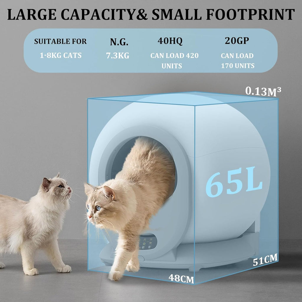 Lettiera Gatto Automatica Elettrica Cat Litter Box Selbstreinigende Automatisches Katzenklo XXL con APP Lettiera Elettrica Chiusa per Gatti di Taglia Grande (Tipo A)