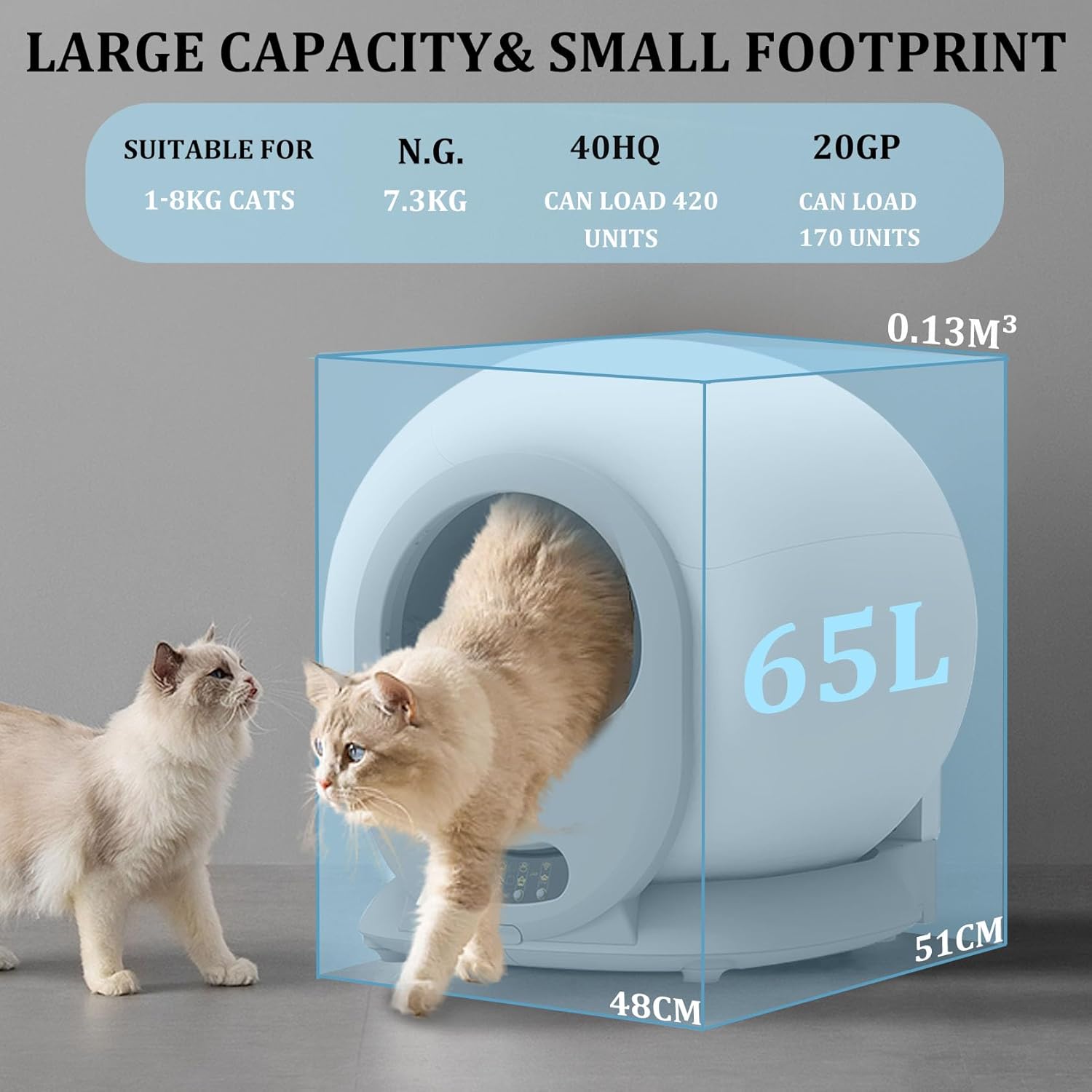 Lettiera Gatto Automatica Elettrica Cat Litter Box Selbstreinigende Automatisches Katzenklo XXL con APP Lettiera Elettrica Chiusa per Gatti di Taglia Grande (Tipo A)