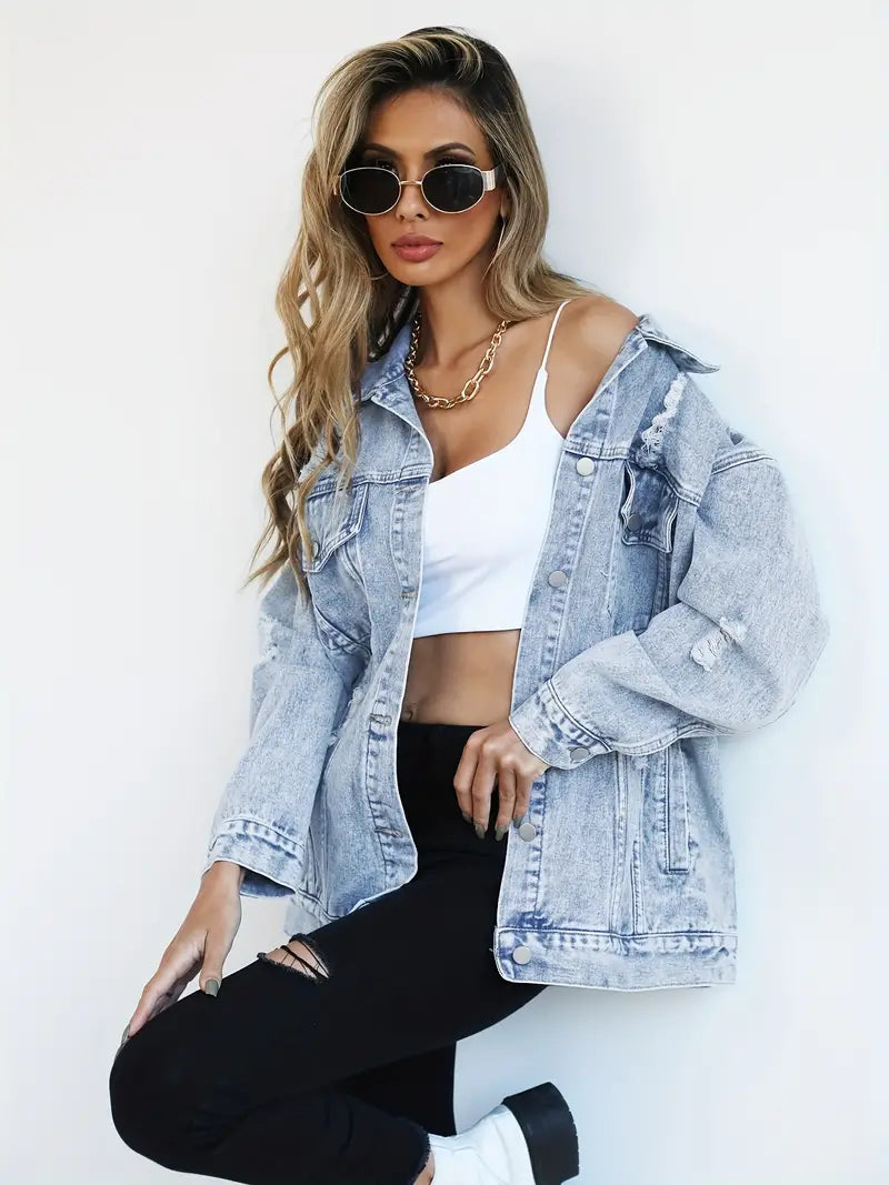 Trendige Jeansjacke in bergre für Frauen