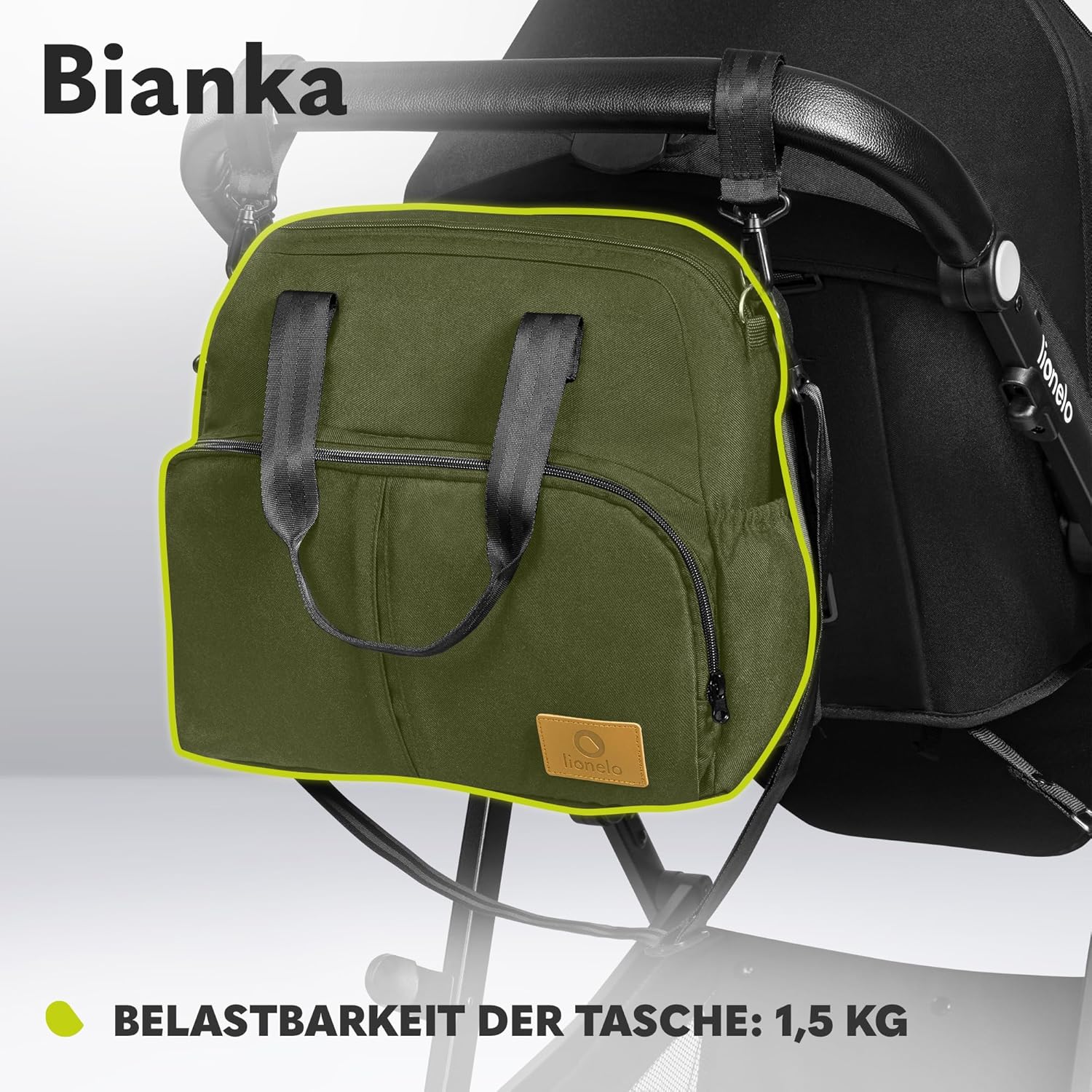 LIONELO BIANKA Kinderwagen 3 in 1 bis 22 kg Babywanne Autositz Zusammenlegbar, Reise-System, Einstellung der Rückenlehne, Räder 360o Stoßdämpfer, Verdeck XXL