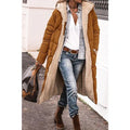 Lozenda - Reversible Sherpa Fleece lange Puffermntel mit Kapuze Oberbekleidung