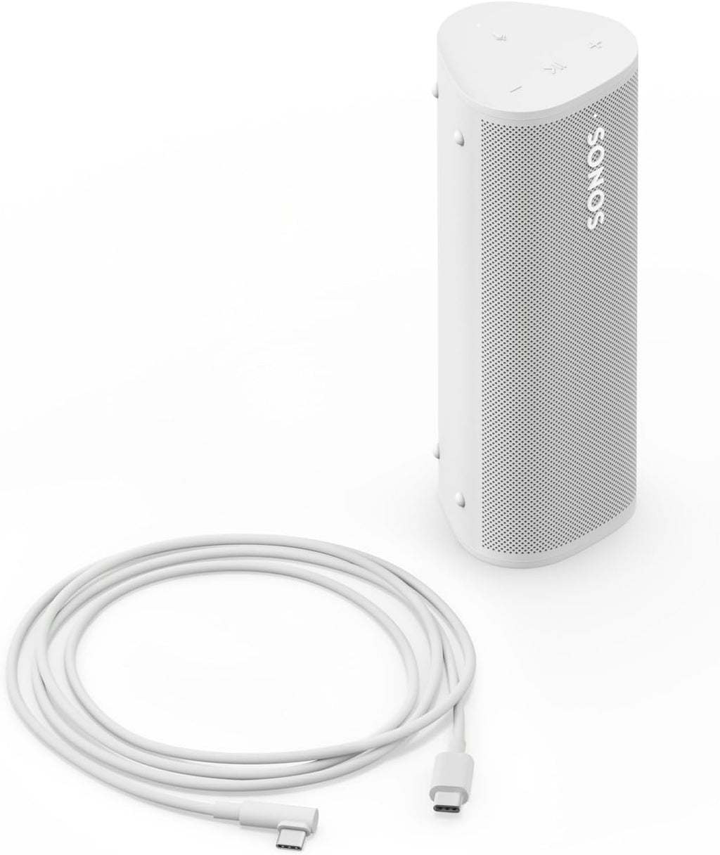 Sonos Roam 2 | Altoparlante portatile, leggero e impermeabile con Bluetooth, Wi-Fi, autonomia di almeno 10 ore e controllo vocale per interni ed esterni - Bianco