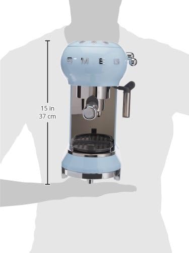 Smeg, ECF01WHEU Macchina da Caffè Espresso Manuale, Sistema Cappuccino, Thermoblock, Alloggiamento Tazze Grandi e Funzione Doppio Caffè, Serbatoio Acqua 1 l, Dimensioni Compatte, 1350W, Bianco