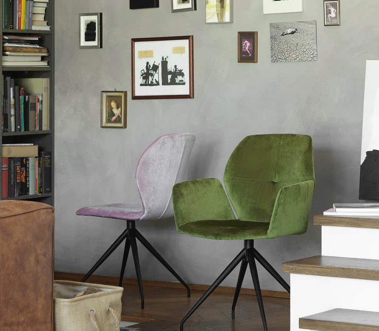 Mobitec Sedia con braccioli Mood #95, tessuto, colore a scelta, base a ragno in metallo