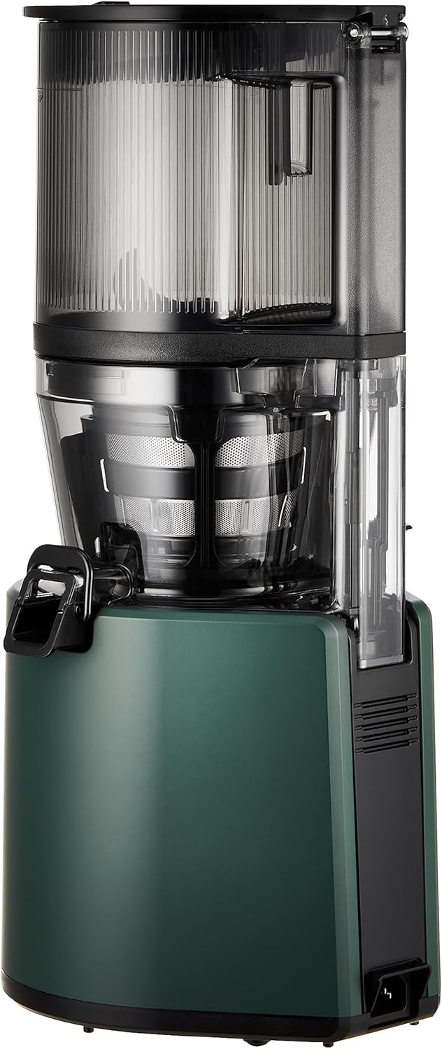 HUROM | Estrattore di succo per frutta e verdura | Slow Juicer | H320N | Spremiagrumi elettrico a freddo | Motore silenzioso | Facile da pulire | Con caraffa grande e filtro a setaccio da 2L | 200 Watt | Senza BPA | Nero
