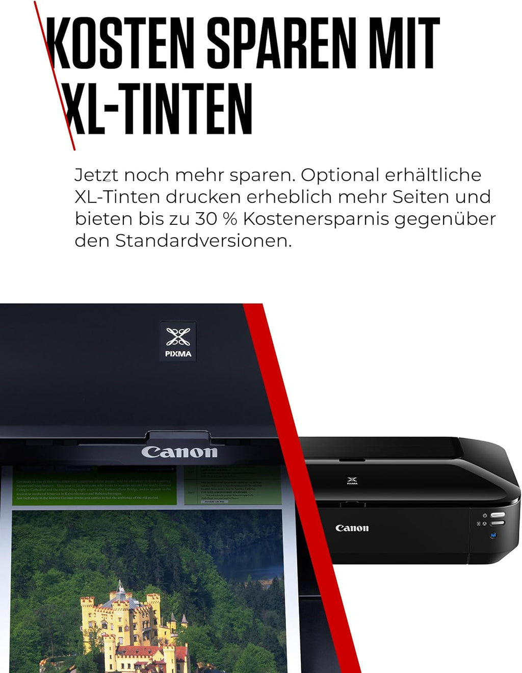 Canon PIXMA iX6850 Stampante Multifunzione a Getto d'Inchiostro a Colori A3+ (Stampante per Ufficio, Stampa Fotografica, Stampa Testo, 9.600 x 2.400 DPI, WiFi, WLAN, USB, 5 Inchiostri Separati, Stampa Diretta, App di Stampa) Nera