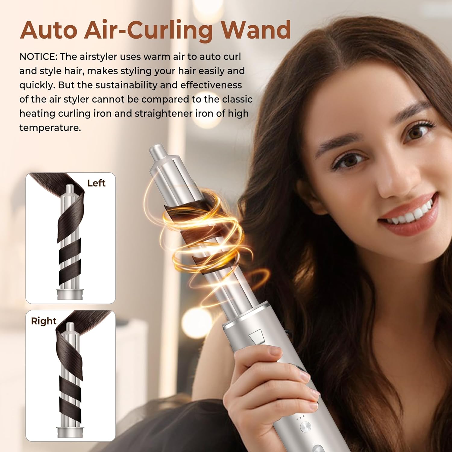 UKLISS 7 in 1 Pro Airstyler & Ionen Föhn [110,000RPM] High-speed Haartrockner Ionen Hair Dryer, mit Heißluft Lockenwickler Thermal Brush Haarglätterbürste Warmluftbürste Föhnbürste, 1200W/Blau