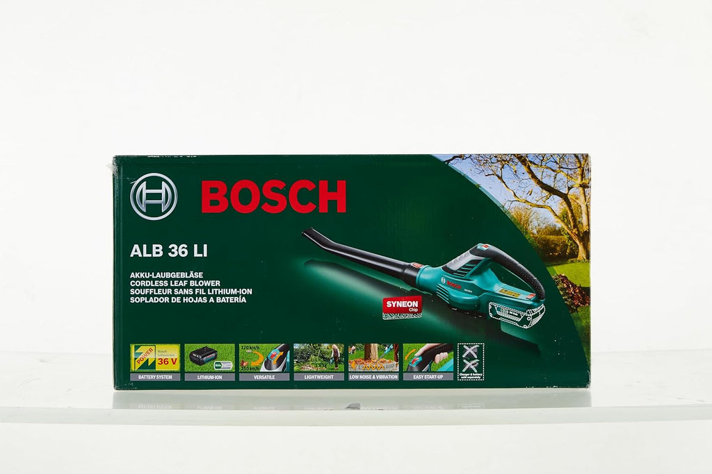 Bosch Home and Garden Soffiatore a batteria ALB 36 LI (senza batteria, scatola, velocità dell'aria: 180 - 260 km/h, sistema 36 Volt)