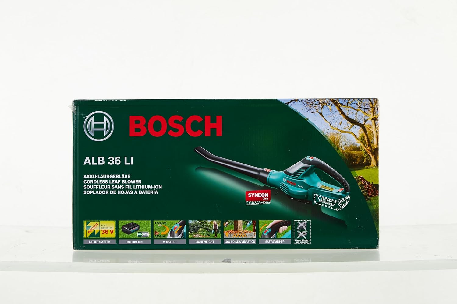 Bosch Home and Garden Soffiatore a batteria ALB 36 LI (senza batteria, scatola, velocità dell'aria: 180 - 260 km/h, sistema 36 Volt)