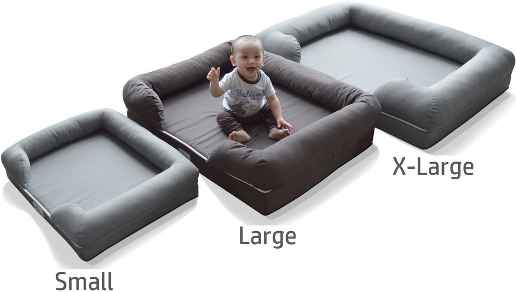 PetFusion Large per cani/gatti con memory foam solido di 10 cm, fodera impermeabile e cerniere YKK di alta qualità, miscela di cotone traspirante, rimovibile e facile da pulire, S