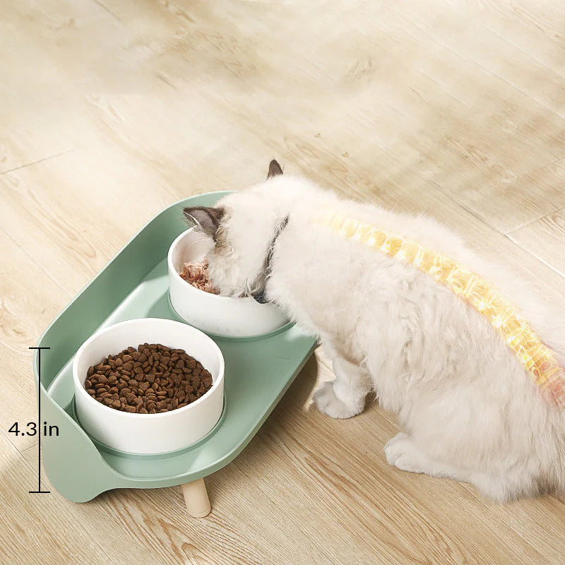 Elegante Doppel-Futterschale aus Bone China für Haustiere – Stilvoll und Funktional