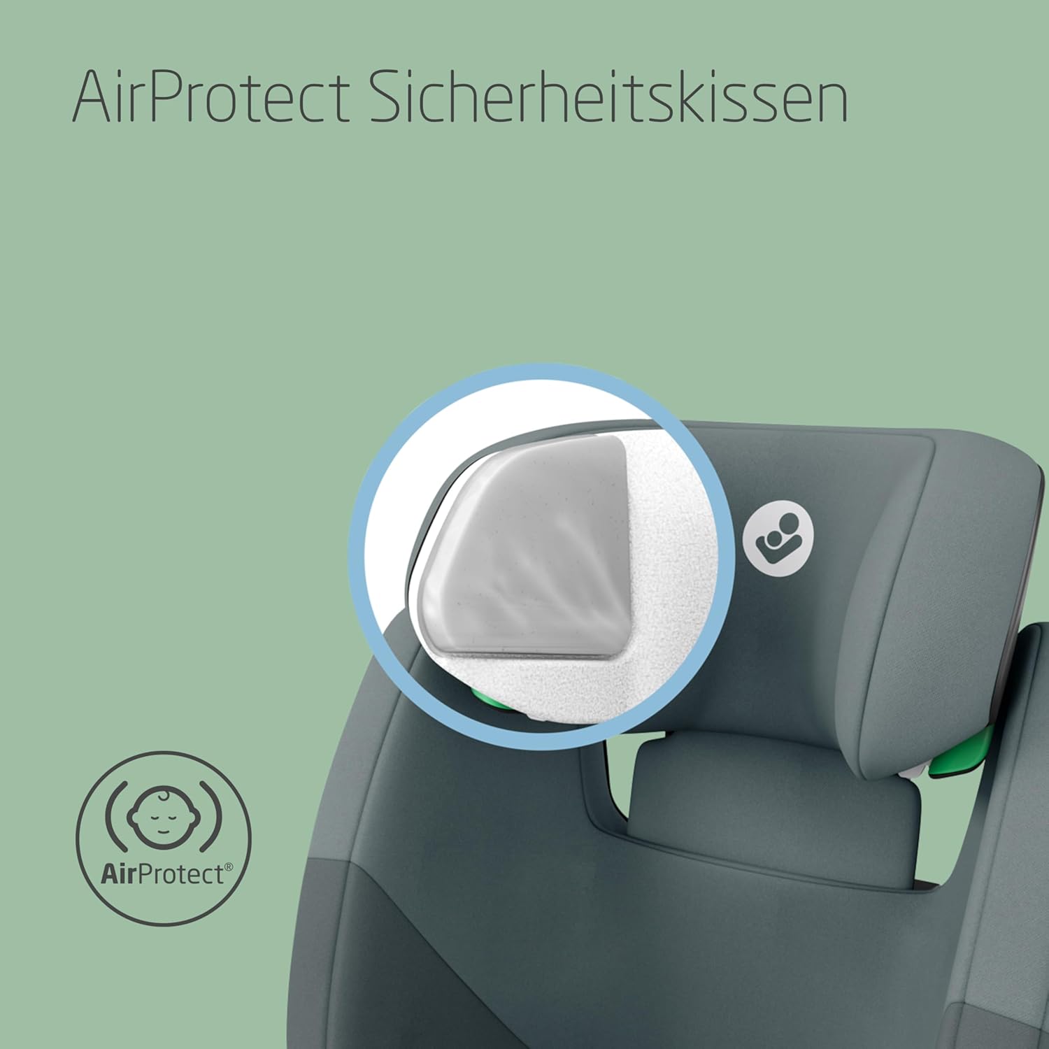 Maxi-Cosi RodiFix S i-Size Kindersitz, 100–150 cm, 3,5–12 Jahre, Autositz Kinder, 3 Liegepositionen, Verstellbare Höhe/Breite, G-CELL Side Impact Protection, AirProtect-Sicherheitskissen, Basic Black