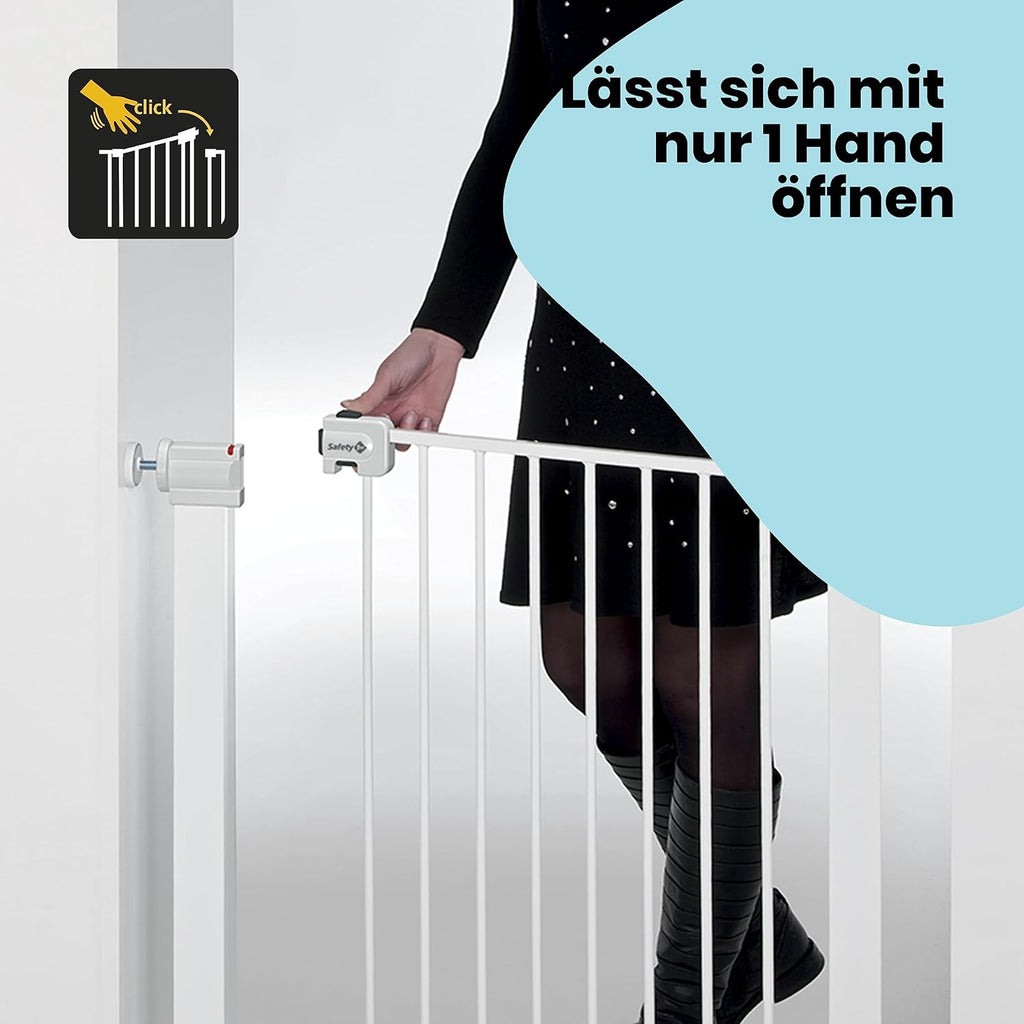 Safety 1st Easy Close Extra Tall, extra hohes (91 cm) Sicherheitsgitter aus Metall, druckfest, ideal für Kinder und Haustiere, mit einer Breite, die sich von 73 auf 80 cm ausdehnen lsst, wei