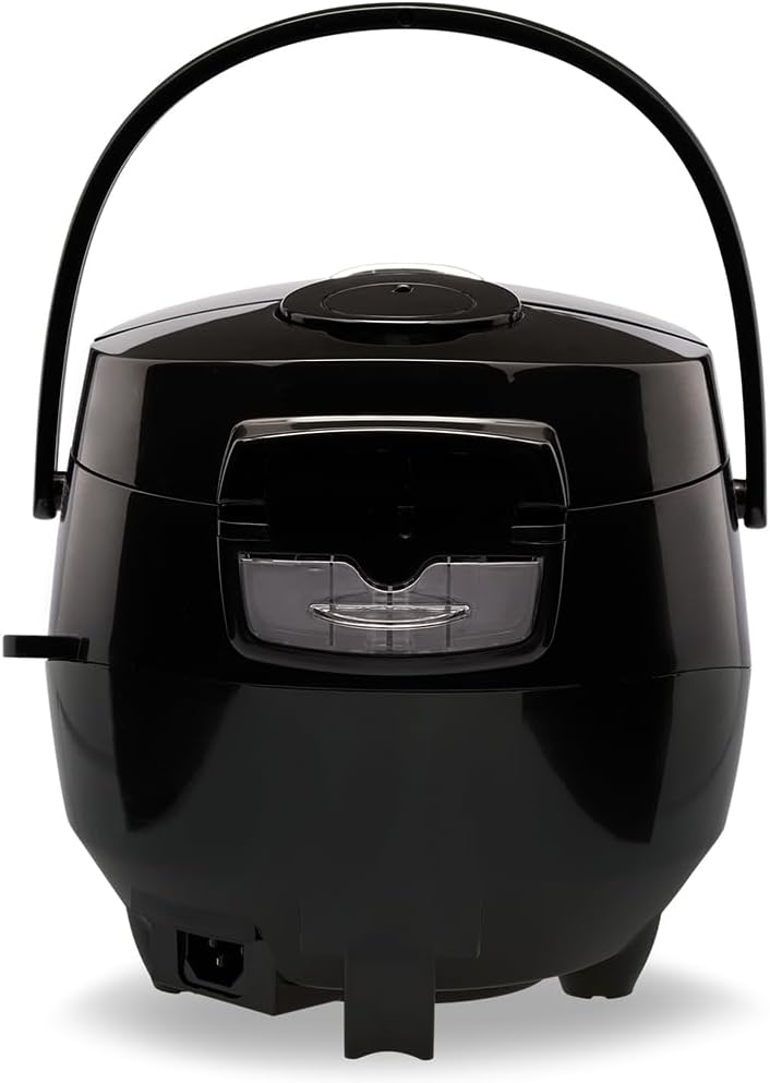 REISHUNGER Cuociriso digitale piccolo, nero | Da 0,6 L fino a 3 persone | Funzione mantenimento calore, timer e pentola premium | Multicooker e vaporiera piccoli, 8 programmi, tecnologia a 7 fasi