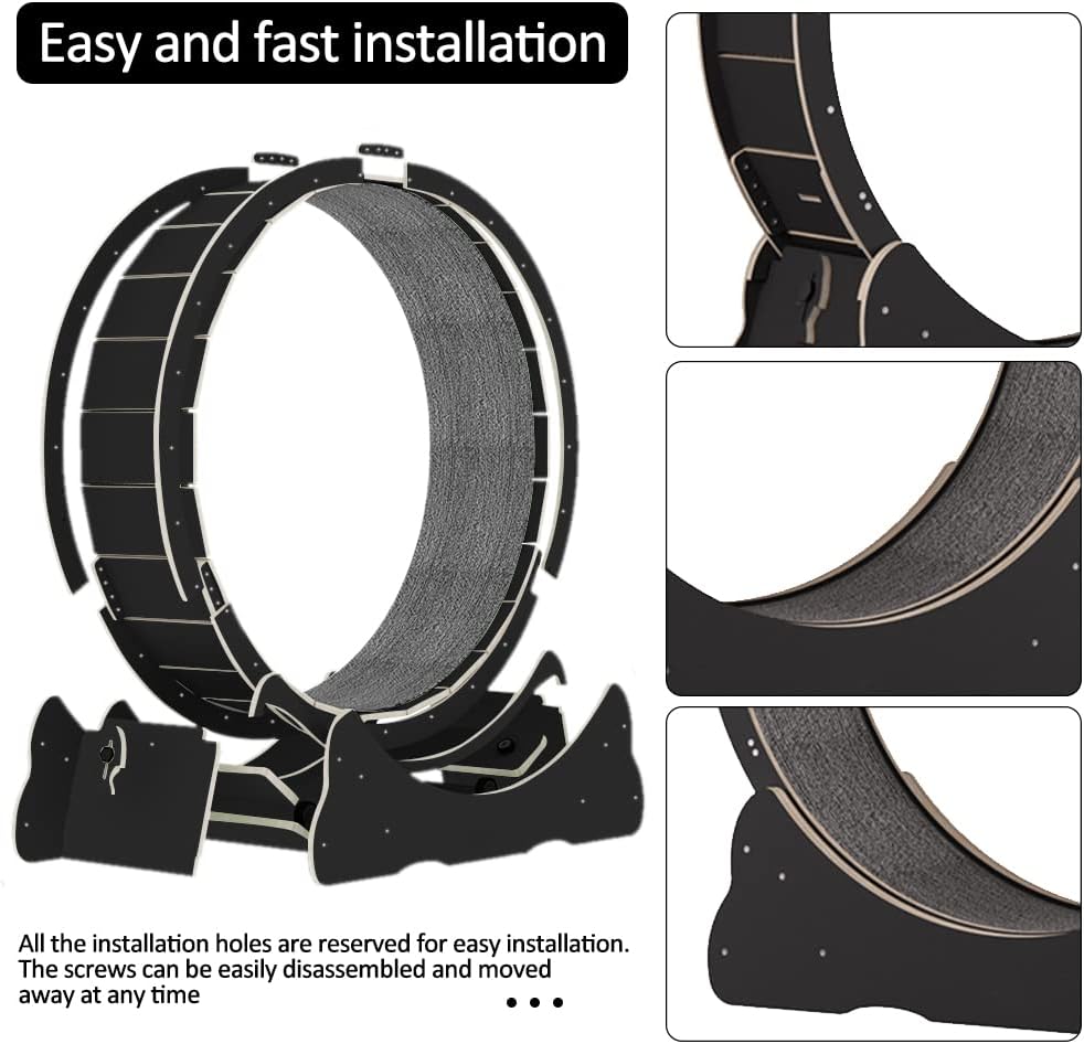 Keyzone Laufrad für Katzen, 1100 x 345 x 1170 mm Laufband für Katzen, Laufband mit Teppichboden, Fitnessgerät zur Gewichtsabnahme, Sportspielzeug für Katzen, für EIN längeres Leben der Katze