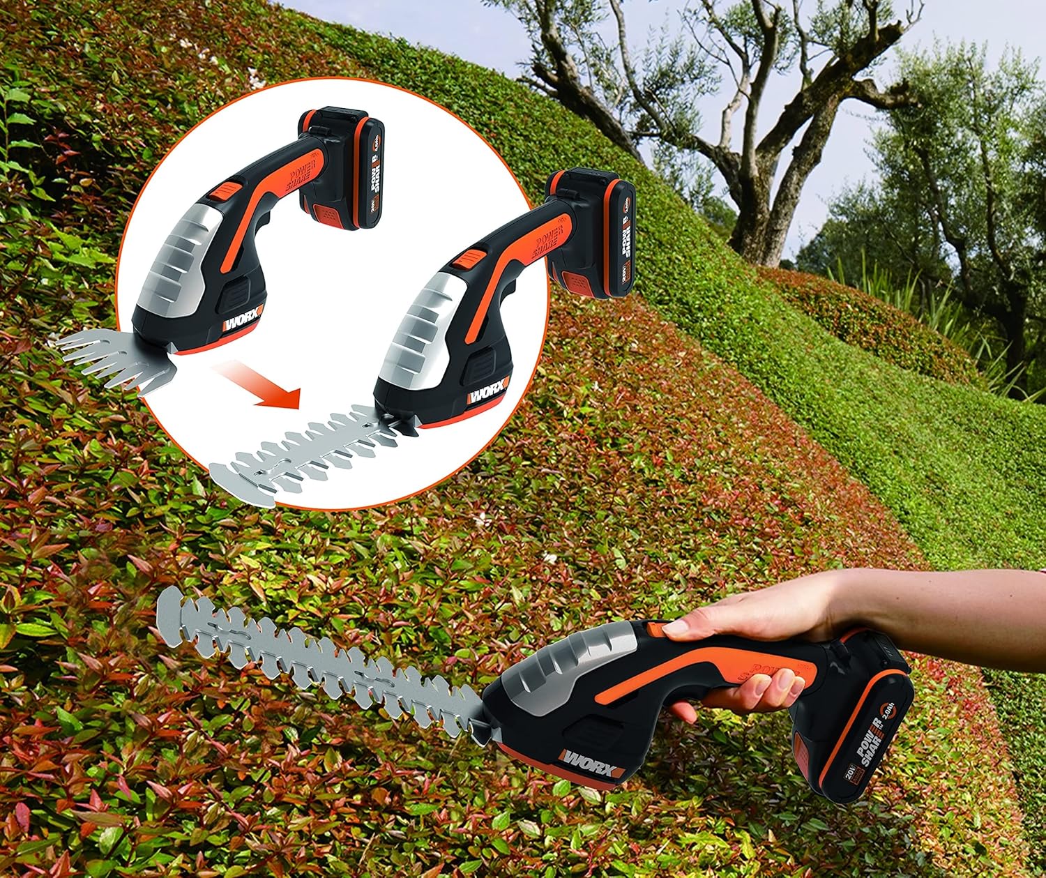 WORX WG730E Akku-Rasenmäher 20V - kraftvoller bürstenloser Motor - ideal für Gärten bis zu 200m² - 30cm Schnittbreite - Cut-to-Edge - 3 einstellbare Schnitthöhen - inkl. 4Ah Akku & Ladegerät