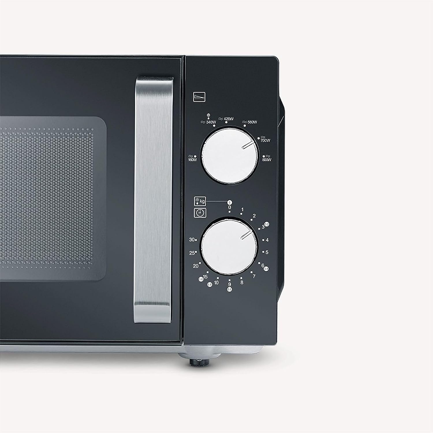 SEVERIN 2-in-1 Mikrowelle mit Grill 800 W, Grillofen mit 25 L Kapazitt und 9 Leistungsstufen, Mikrowelle mit Grillrost und Drehteller, silber, MW 7785