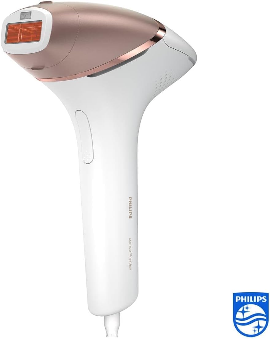 Philips Lumea Serie 8000, dispositivo per la depilazione a luce pulsata (IPL), alternativa alla depilazione laser, tecnologia SenseIQ, 4 accessori per corpo, viso, zona bikini e ascelle, modello BRI948/00