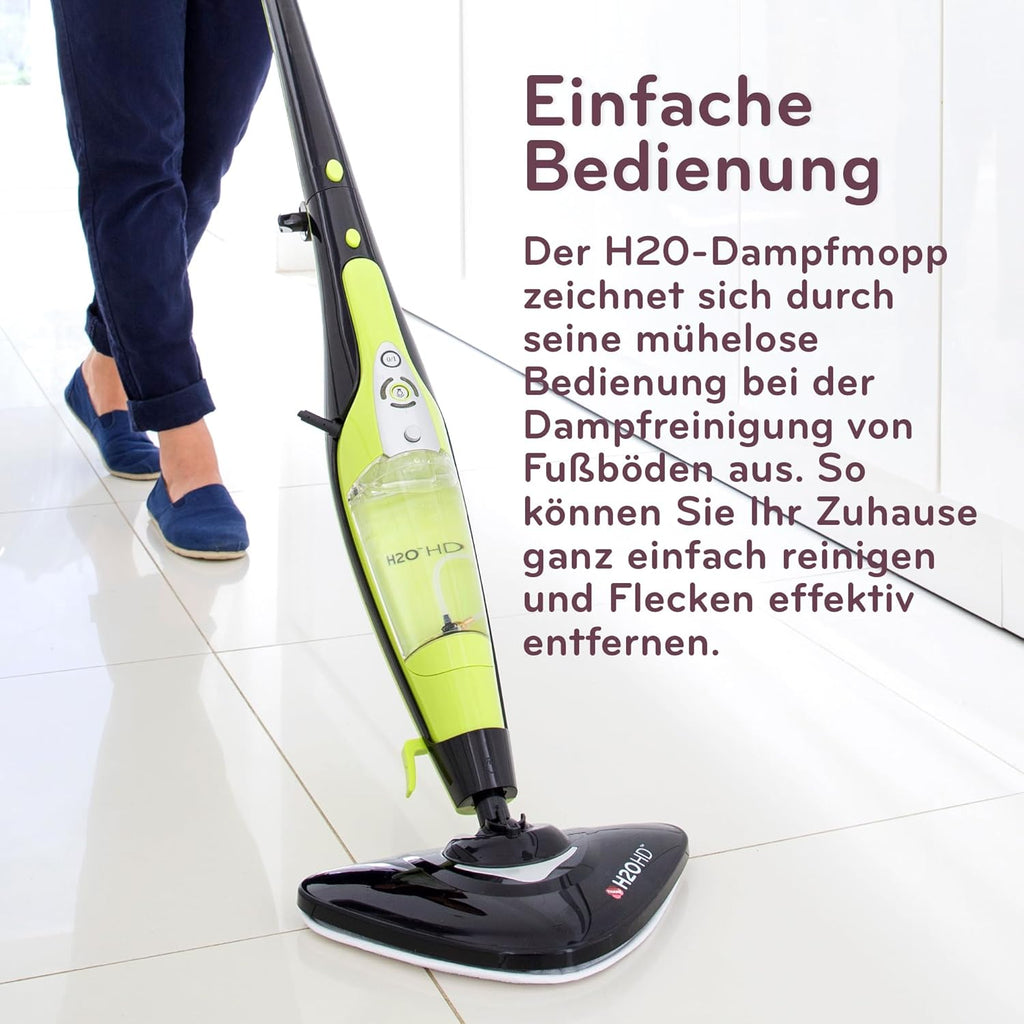 H2O HD Scopa a vapore e pulitore a vapore - Uccide il 99,9% dei batteri senza detergenti chimici (H20 HD Steam Mop & Steam Cleaner)