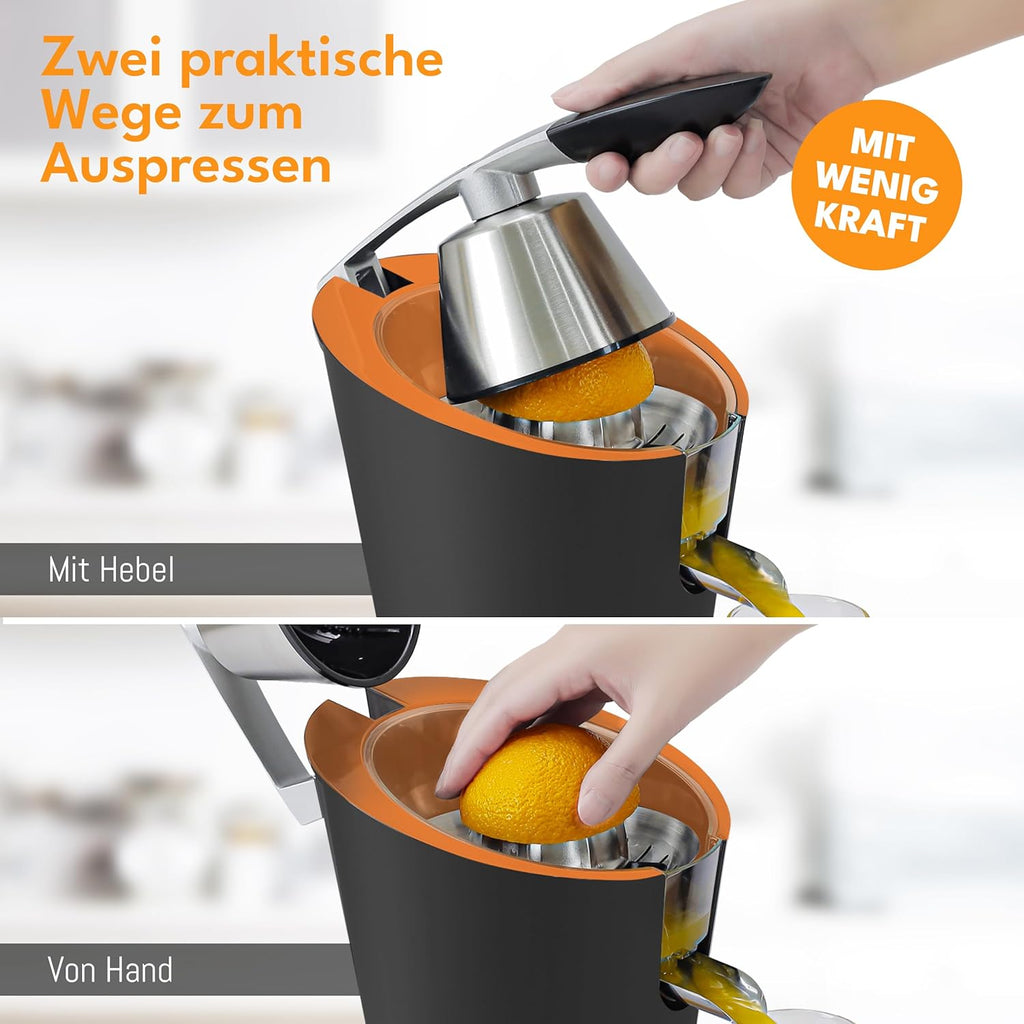 LEBENLANG Spremiagrumi elettrico 600W - Incl. cono in acciaio inox & senza BPA I Alta resa I Spremiagrumi Spremiagrumi Elettrico Spremi Limoni Spremi Melograno I Spremiagrumi Arance Spremi Limoni