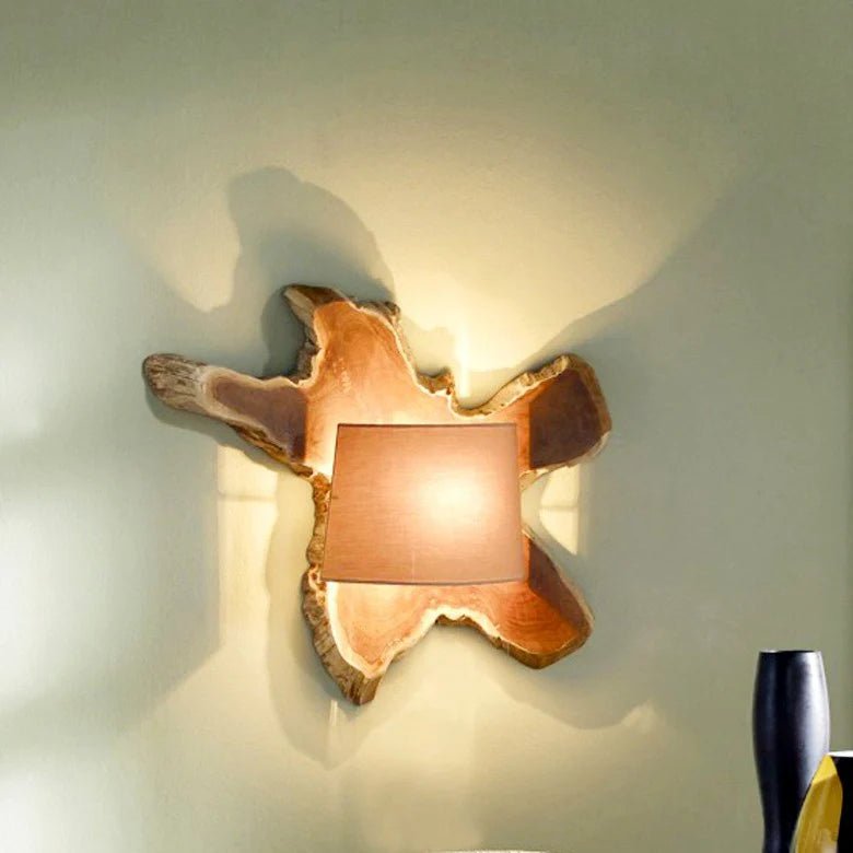 Holz Wandlampe NAGA 70cm x 70cm