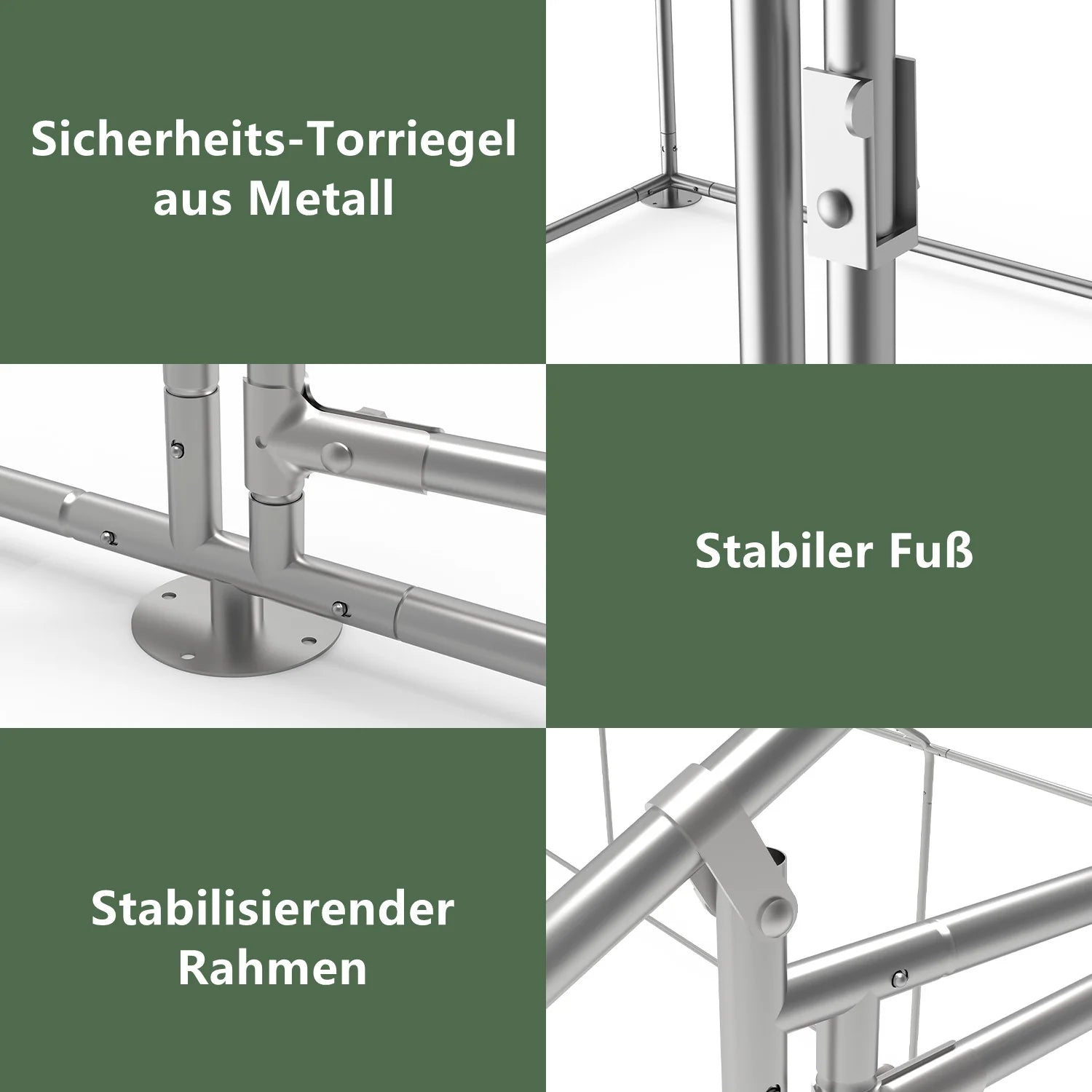 Sonnewelt Hühnerstall Metall Freilaufgehege mit Dachplane 3*3*2m