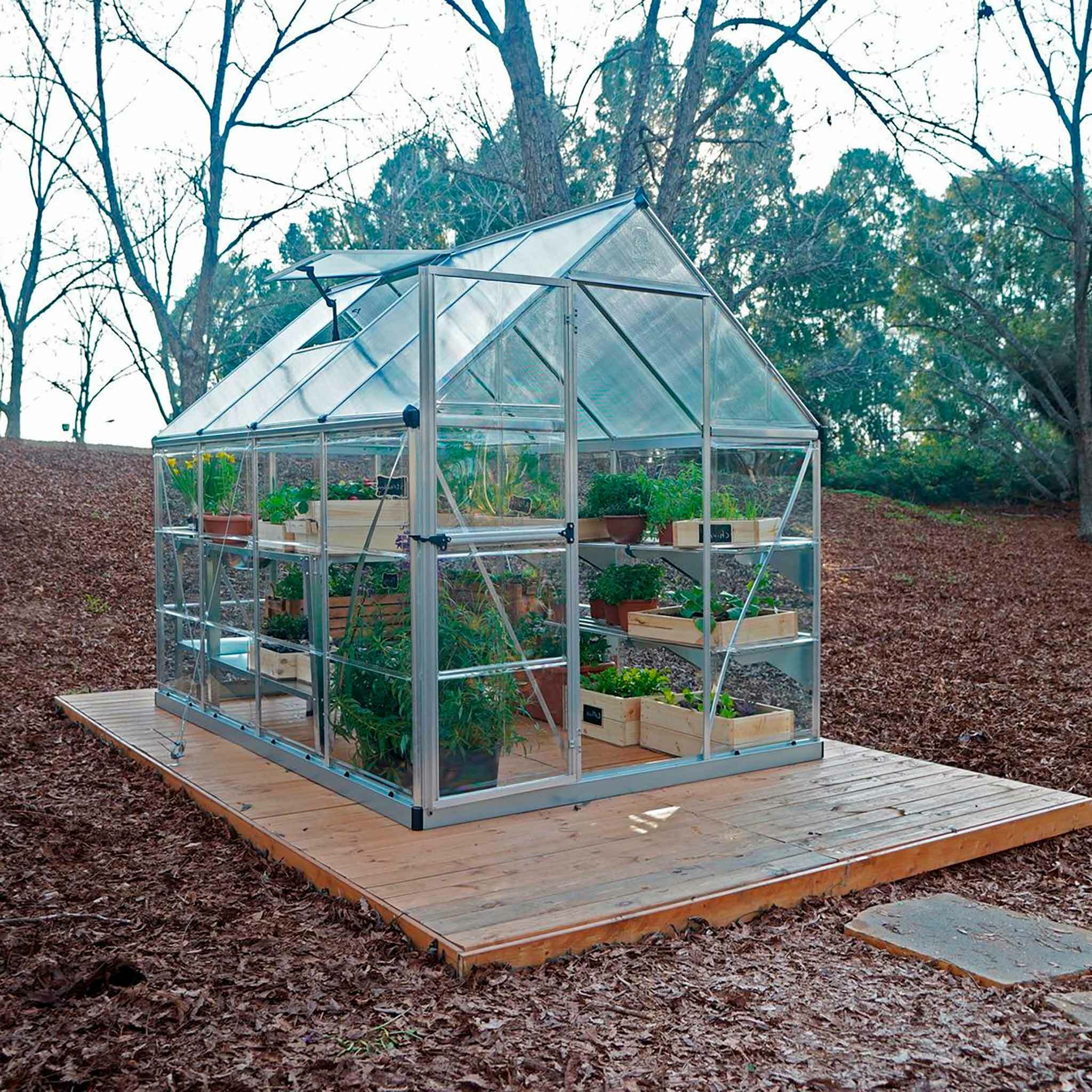 Palram-Canopia Gewchshaus Hybrid, 4,6m, 6x8, silber