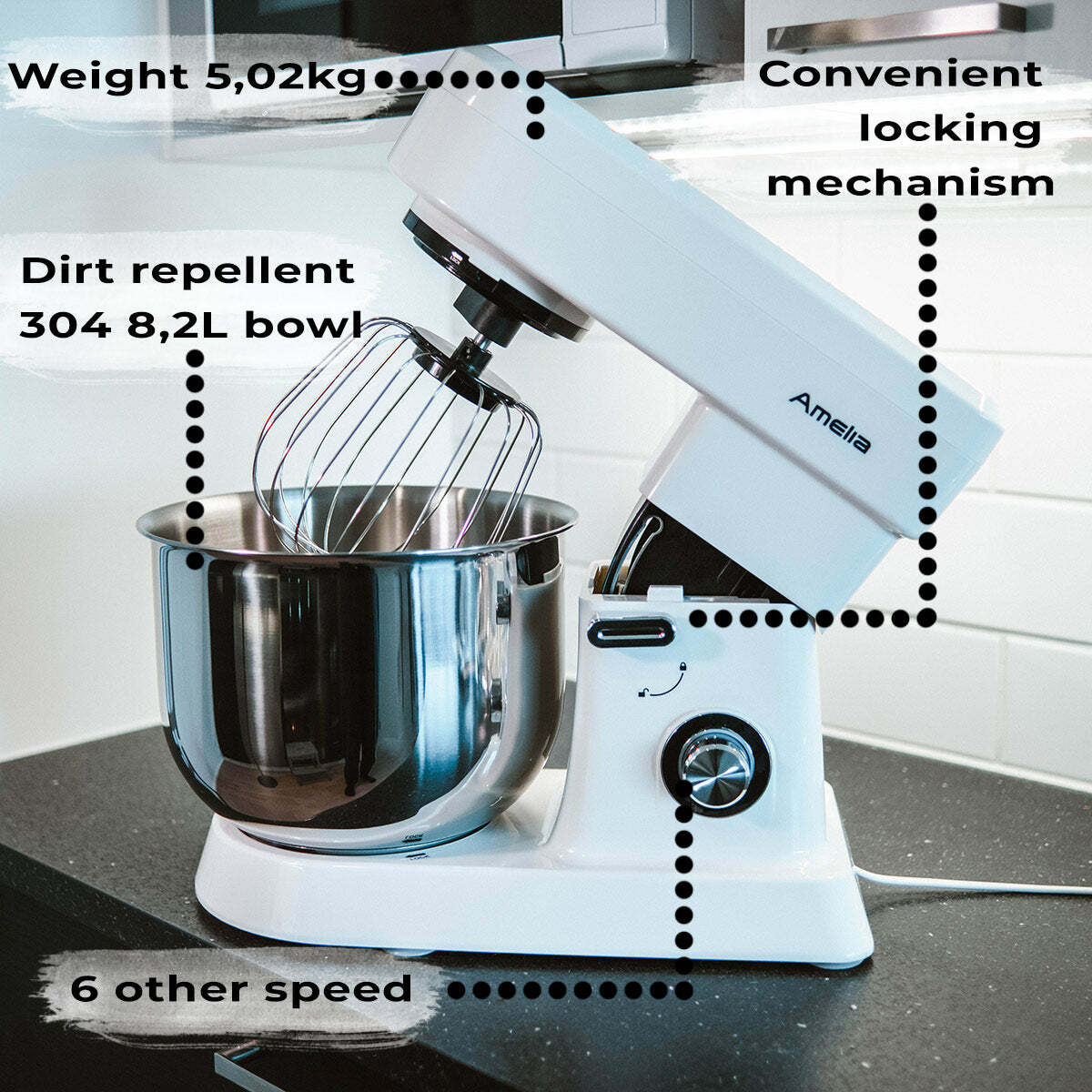 Amelia küchenmaschine M8200 Pulse 8,2L