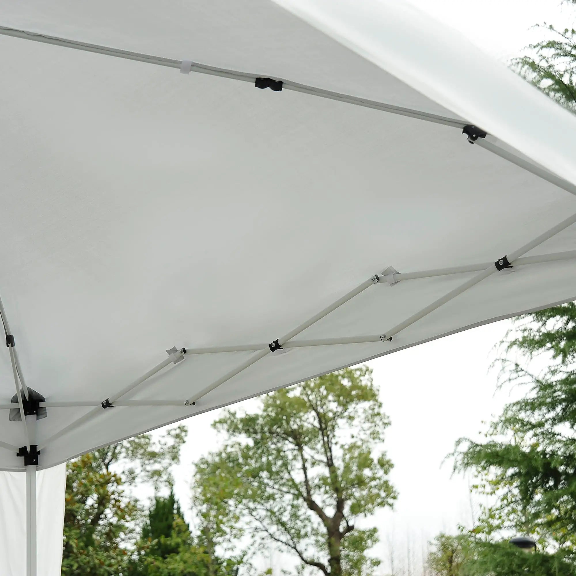 Outsunny Gazebo Pieghevole per Feste Protezione UV Pieghevole Bianco