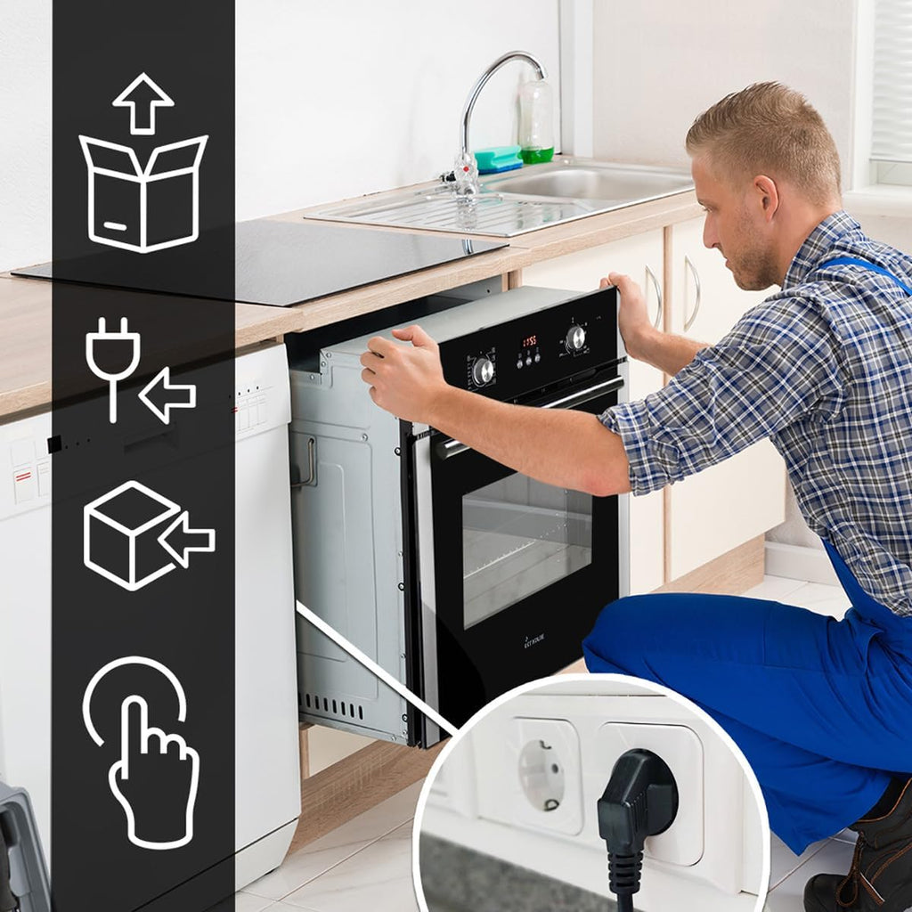 KKT KOLBE Autarkes Herdset | 60cm Einbaubackofen BO8805SS | 59cm Induktionskochfeld IH85900RL | Grill | Heißluft | Automatik-Timer | 2-fach Wärmeschutzverglasung | Kindersicherung | SET8805IH859RL