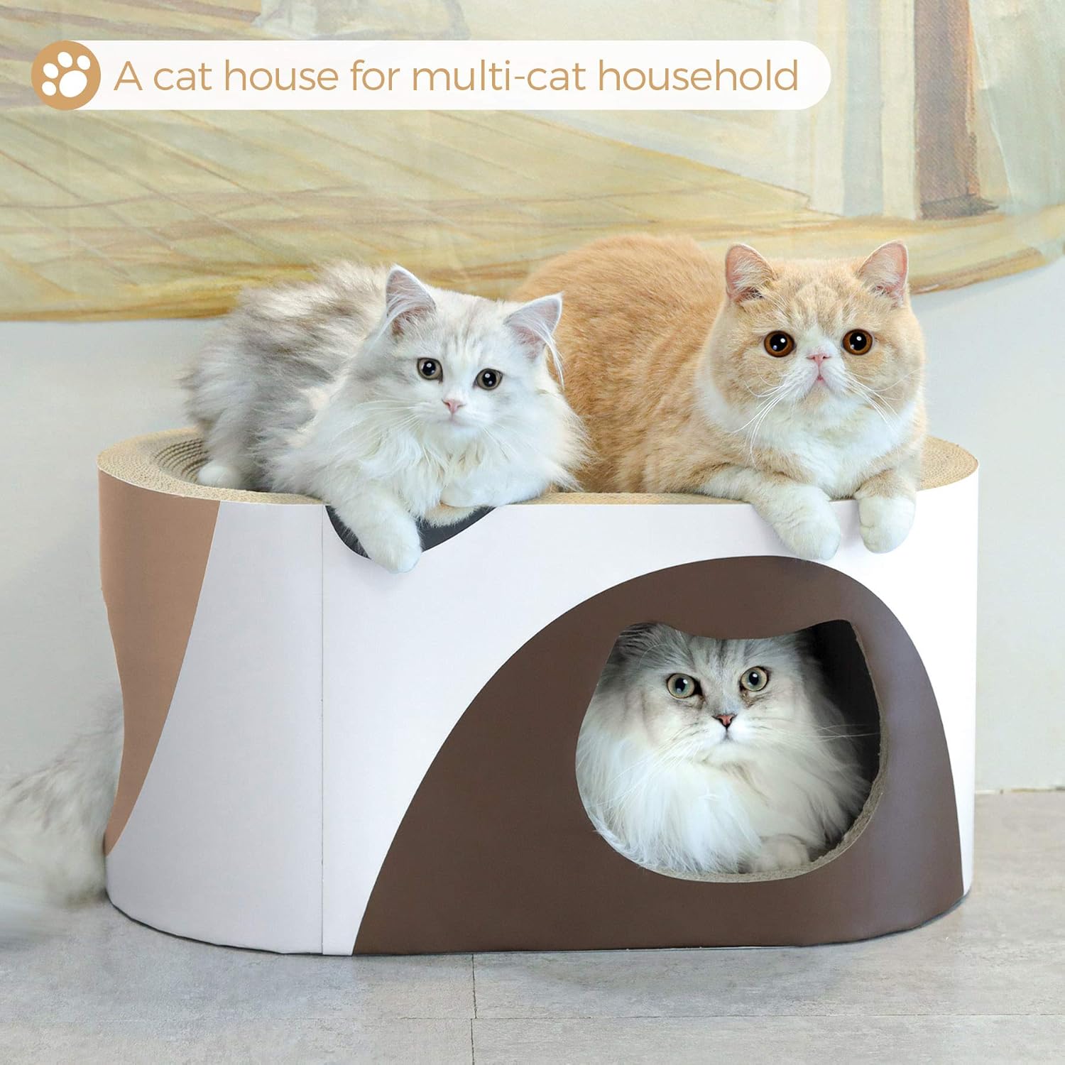 ComSaf Kratzbrett für Katzen, Kratztonne aus Wellpappe, Recycelbar Kratzbretter Katze, Kratzschutz für Sofa, Tür, Mbel, Kratzpappe für Katzen 58 x 25 x 25cm