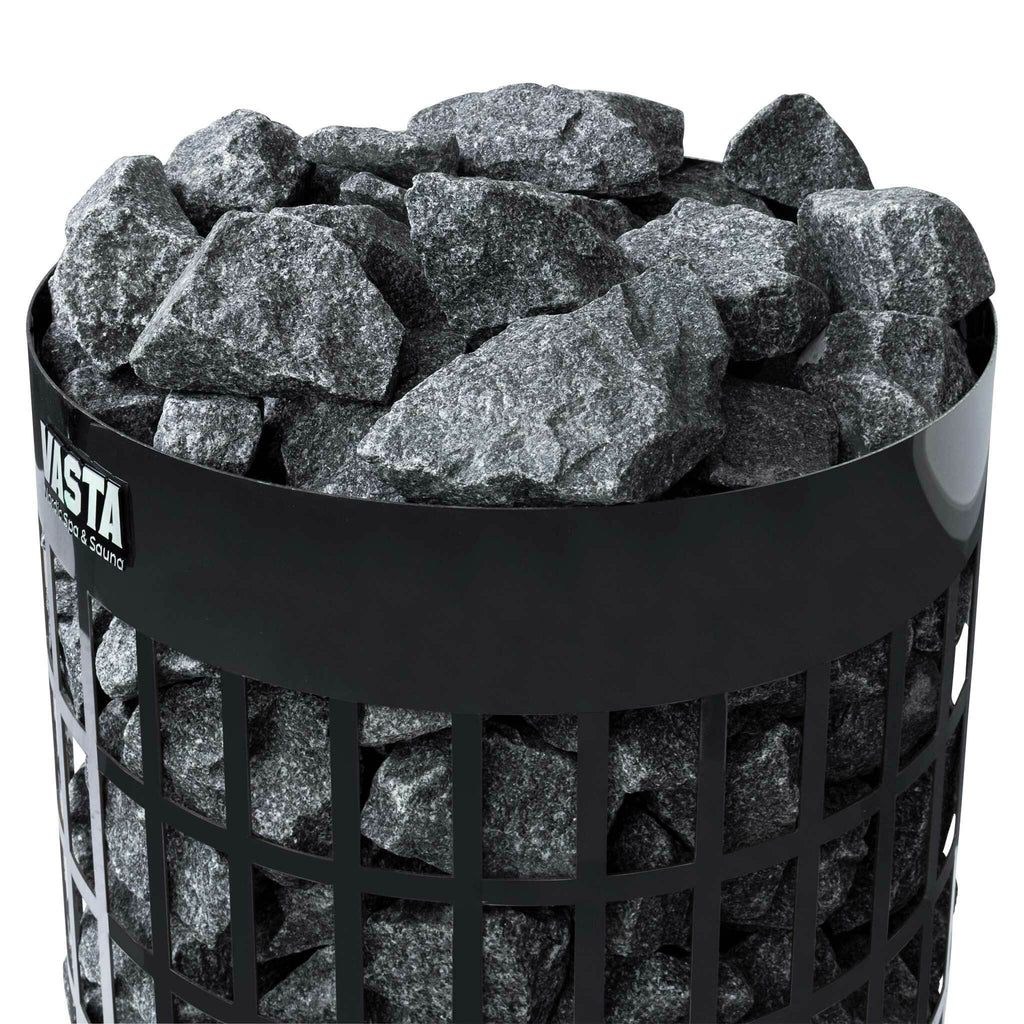 Stufa elettrica Vasta Saunaofen Ignite 6kw, controllo fisso, 5-8m3, acciaio nero