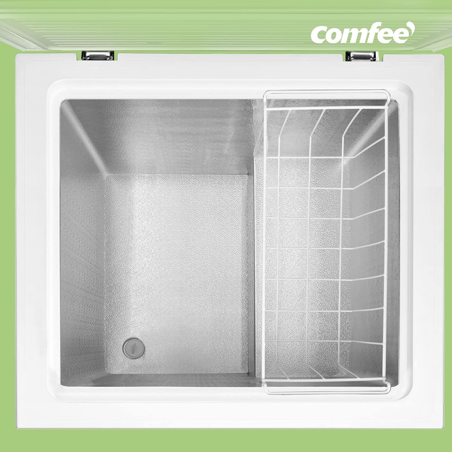 Comfee RCC100WH2(E) Congelatore a Pozzo/169 kWh/anno/85cm di altezza/99L/38dB/Bassa rumorosità/Tubo a D ad alta efficienza/Adatto a diversi scenari d'uso/Termostato regolabile/Bianco