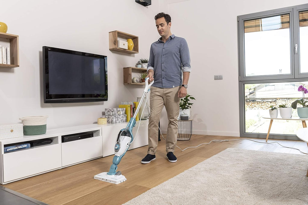 Black+Decker 15-in-1 Dampfbesen Steam-mop (mit Steamitt Dampfhandschuh zur Oberflchenreinigung, AutoSelect für richtige Menge Dampf, 180° drehbarer Reinigungsfu, inkl. 15-tlg Zubehr)