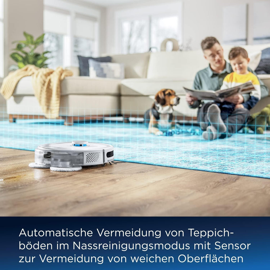 BISSELL SpinWave R5 | Robot aspirapolvere con funzione lavapavimenti | Navigazione LIDAR | Riconoscimento tappeti e moquette | Potente aspirazione fino a 2000Pa | Aspirapolvere senza filo | 61 dB | Bianco | 3475N