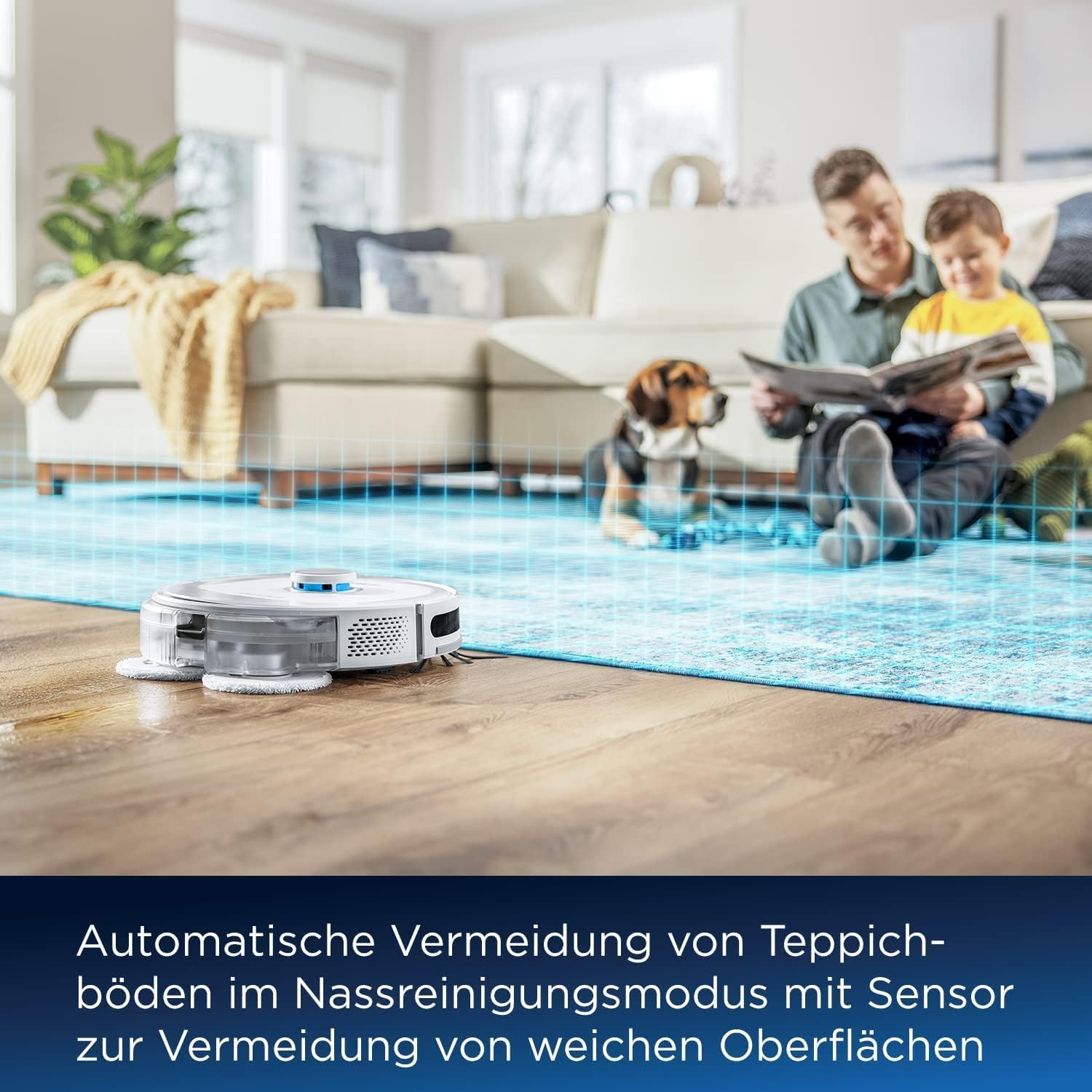 BISSELL SpinWave R5 | Robot aspirapolvere con funzione lavapavimenti | Navigazione LIDAR | Riconoscimento tappeti e moquette | Potente aspirazione fino a 2000Pa | Aspirapolvere senza filo | 61 dB | Bianco | 3475N
