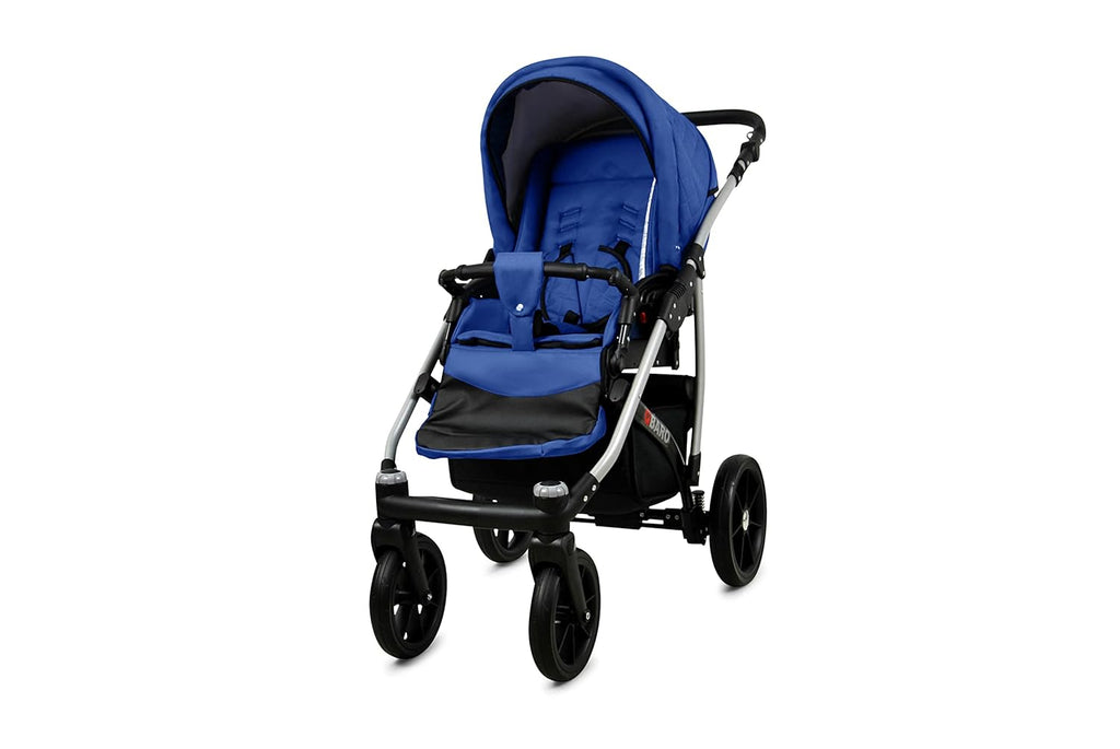 BabyLux® Bambimo Kinderwagen Set 3 in 1 - Qbaro - incl. Babywanne, Buggy Sportsitz, Auto-Babyschale - Autositz - Kinderwagenset - Kombikinderwagen mit Wickeltasche, Regenschutz usw.