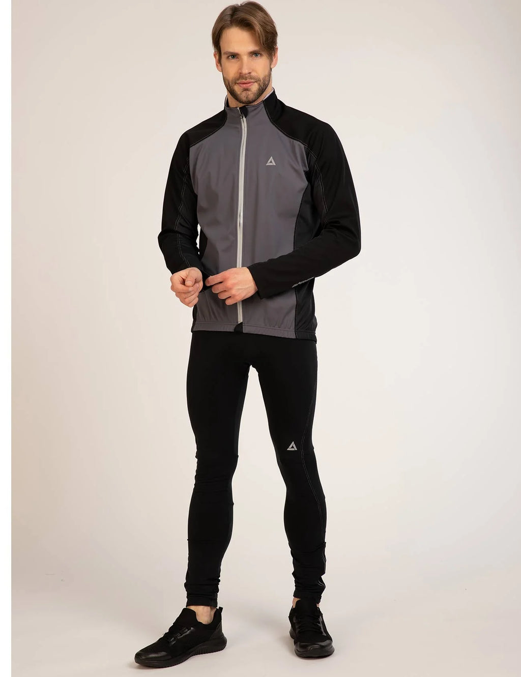 Herren Thermo Fahrradjacke Comfort Line Schwarz Grau Setprodukt