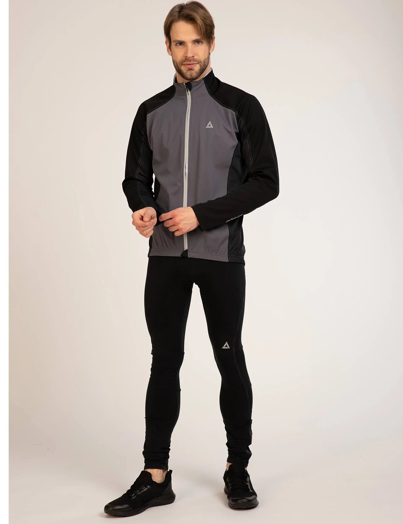 Herren Thermo Fahrradjacke Comfort Line Schwarz Grau Setprodukt
