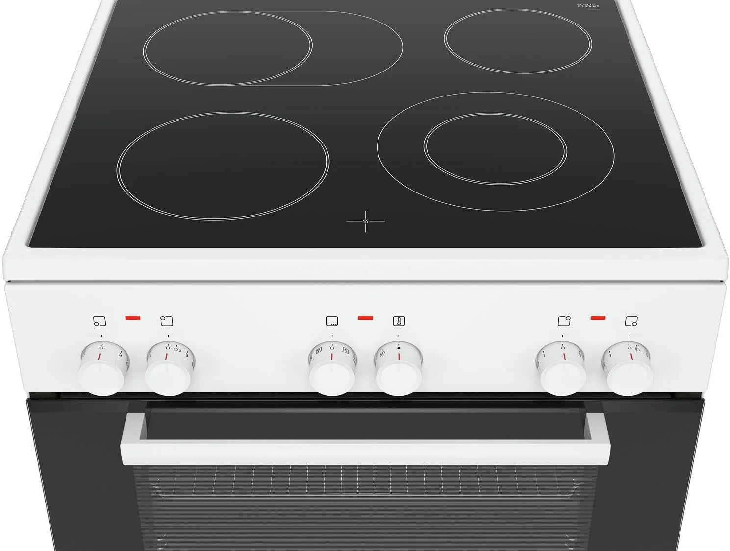 Bosch HKR39C250 Serie 4 Cucina Elettrica Indipendente, 60 cm di larghezza, Pulizia EcoClean Direct, Cottura a Ventilazione 3D su 3 livelli, Controllo con Display LED, Zona di cottura espandibile per pentole grandi