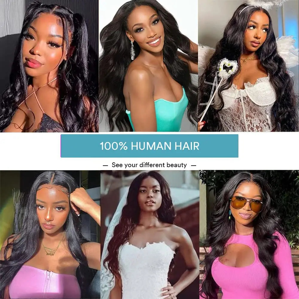 LavishBeauty Fasci di capelli brasiliani Body Wave con lace frontal HD trasparente