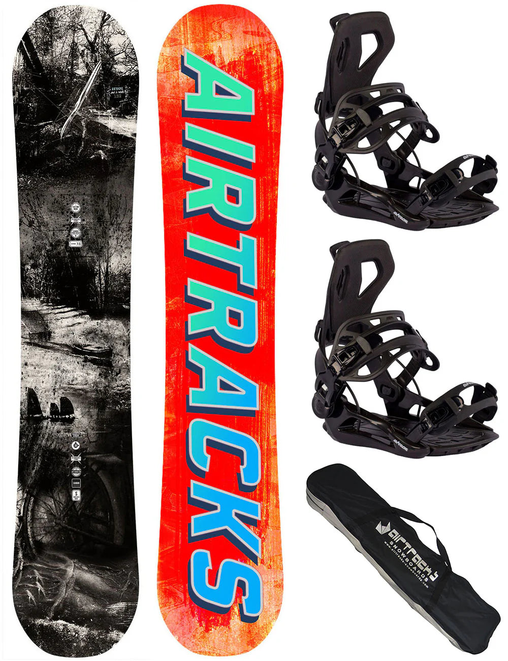 Set snowboard da uomo Past & Future Hybrid Rocker Wide + Attacchi snowboard Master Pro + Borsa snowboard