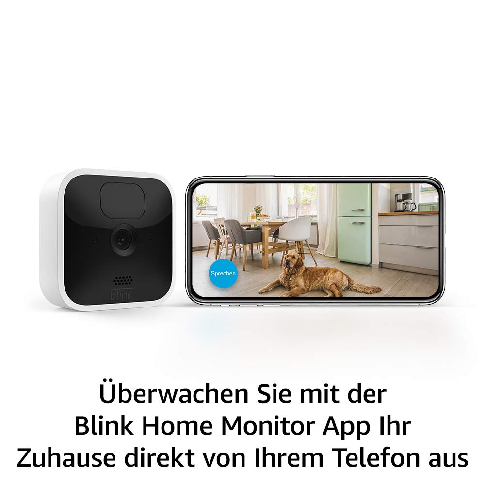 Blink Indoor – kabellose HD-Sicherheitskamera mit zwei Jahren Batterielaufzeit, Bewegungserfassung und Zwei-Wege-Audio, funktioniert mit Alexa | System mit vier Kameras