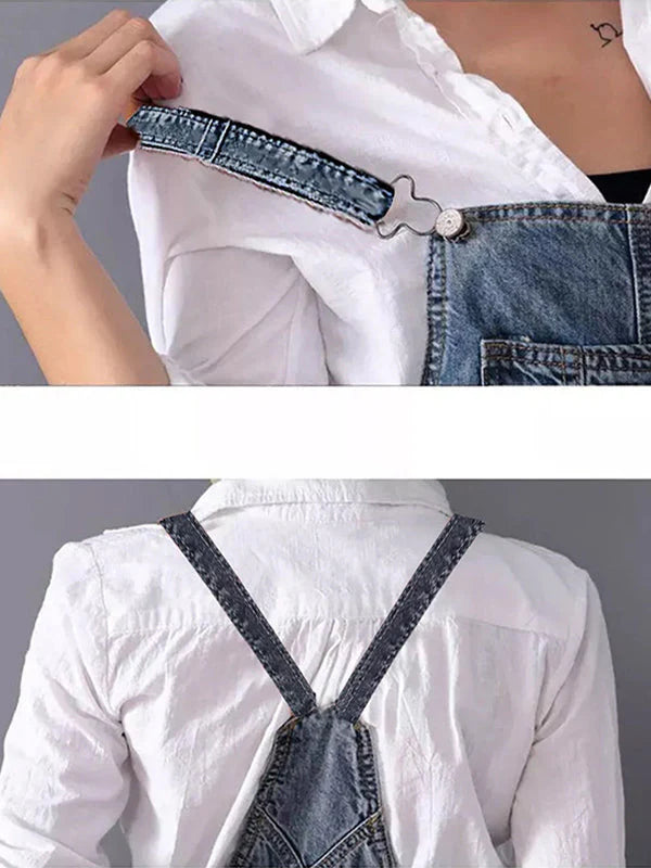 Janitza - Geschlitzter Rücken Overall Jeanskleid