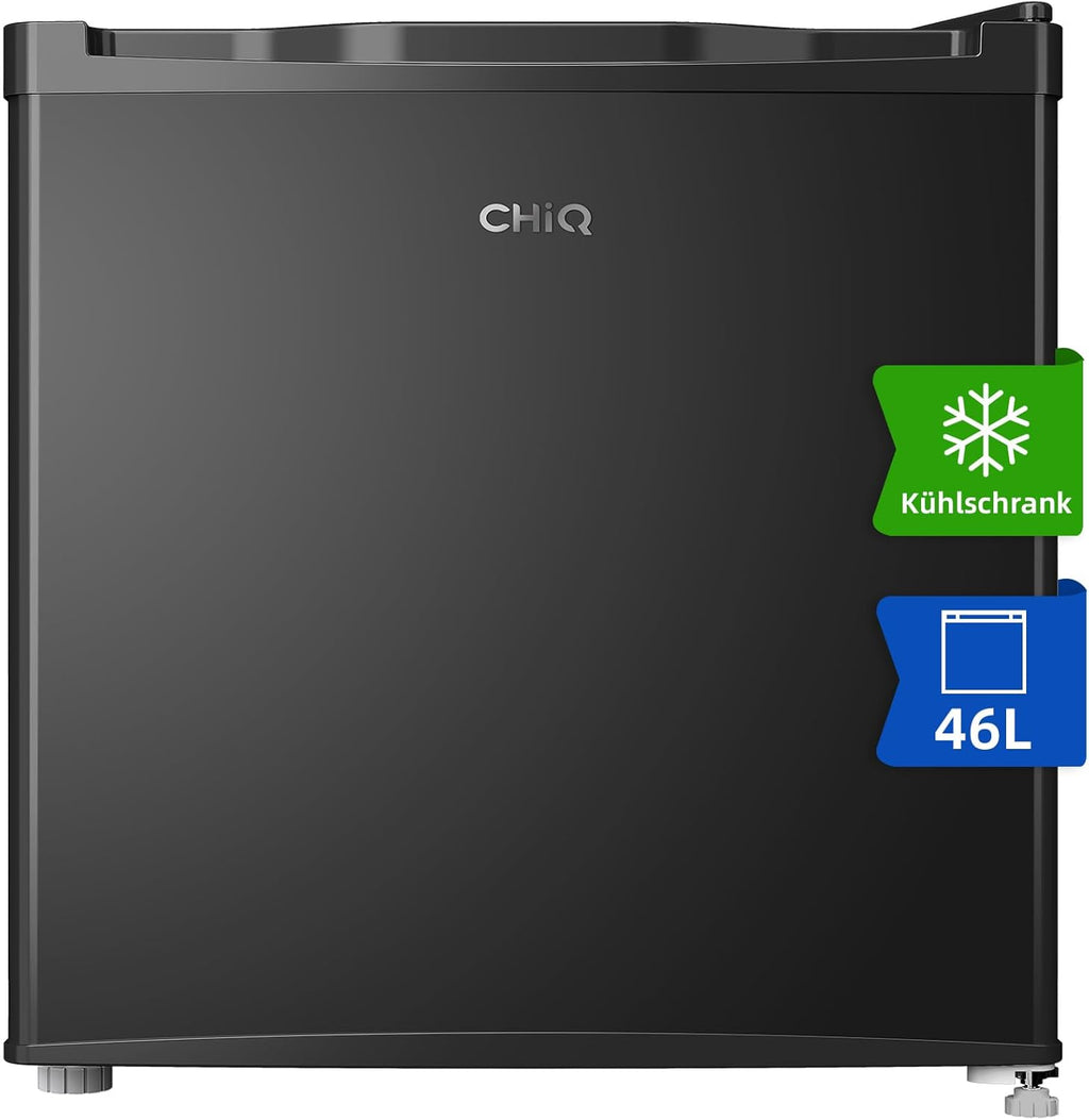 CHIQ Mini Bar Fridge 46 L, Mini Fridge, 49.6 x 47.4 x 44.7 cm (H x W x D), E Energy Consumption 80 kWh per Year, Very Quiet 39 dB