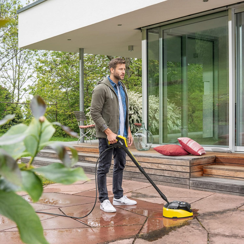 Kärcher Pulitore per superfici T-Racer T 7 Plus (protezione antispruzzo, per grandi superfici, due ugelli a getto piatto, impugnatura per lavorare in verticale, ugello Power, ugello di risciacquo)