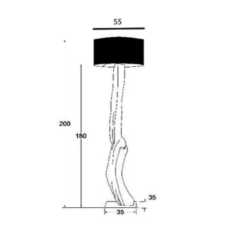Baumstamm Standlampe KLETA Hhe 200 cm