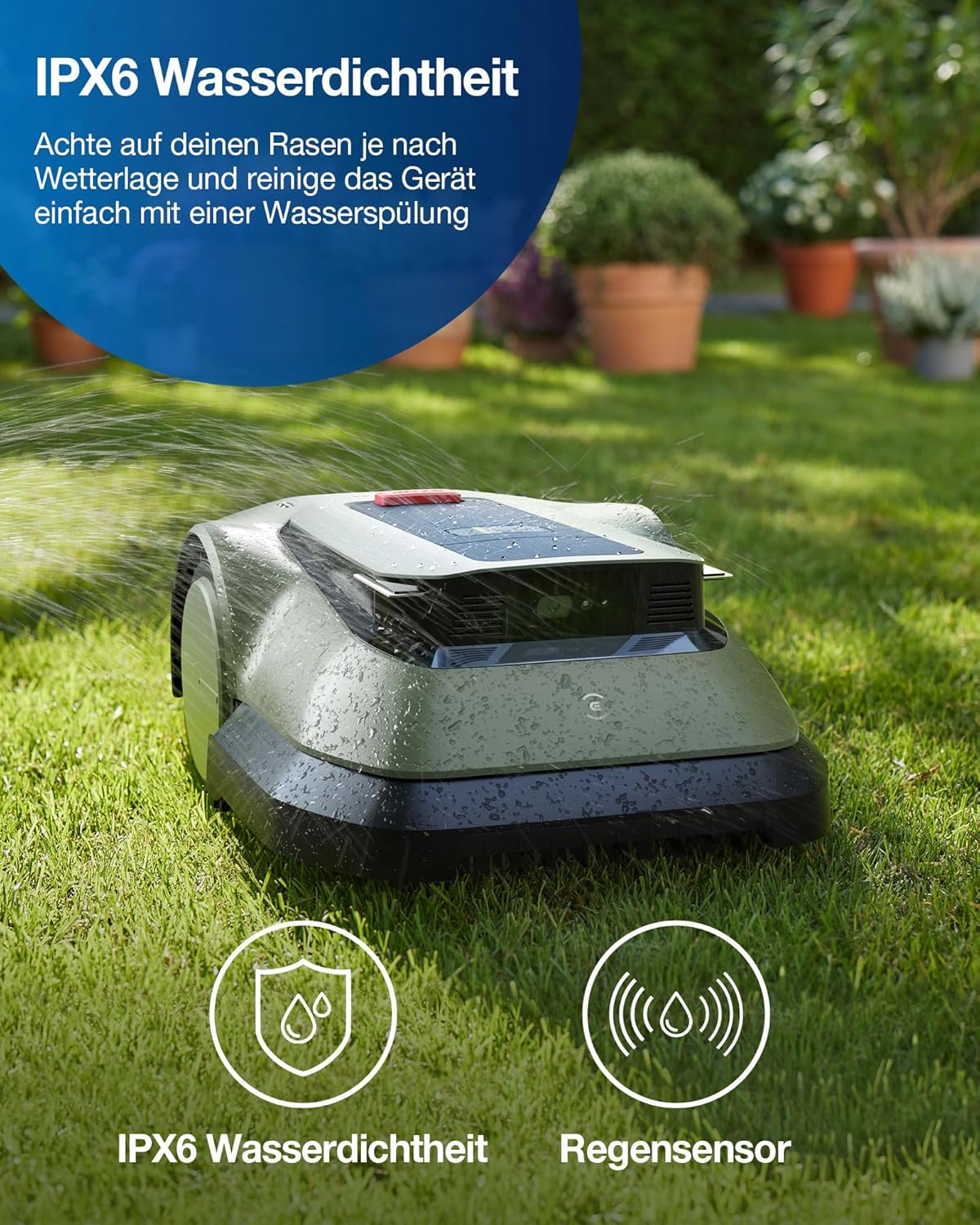 ECOVACS Goat GX-600 Robot rasaerba senza filo perimetrale per prati fino a 600m² (Press & Mow, prevenzione ostacoli AIVI 3D, pianificazione logica del percorso, pendenza del 40%, Video Manager, lame flottanti)