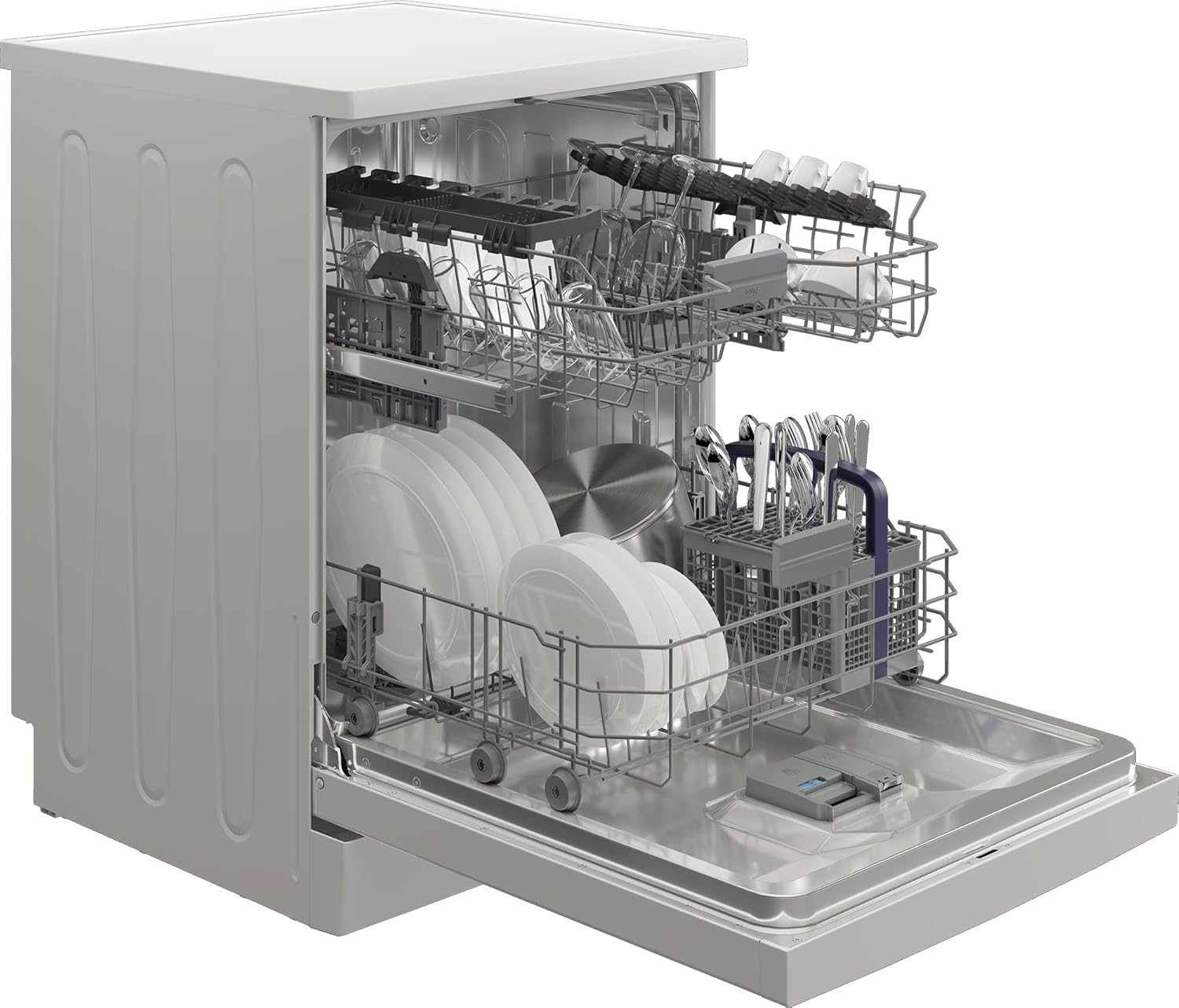 Beko BDFN26420W b300 Lavastoviglie a libera installazione, integrabile, 14 coperti, Motore ProSmart Inverter, TrayWash, HygieneIntense, 6 programmi, WaterSafe+, Bianco