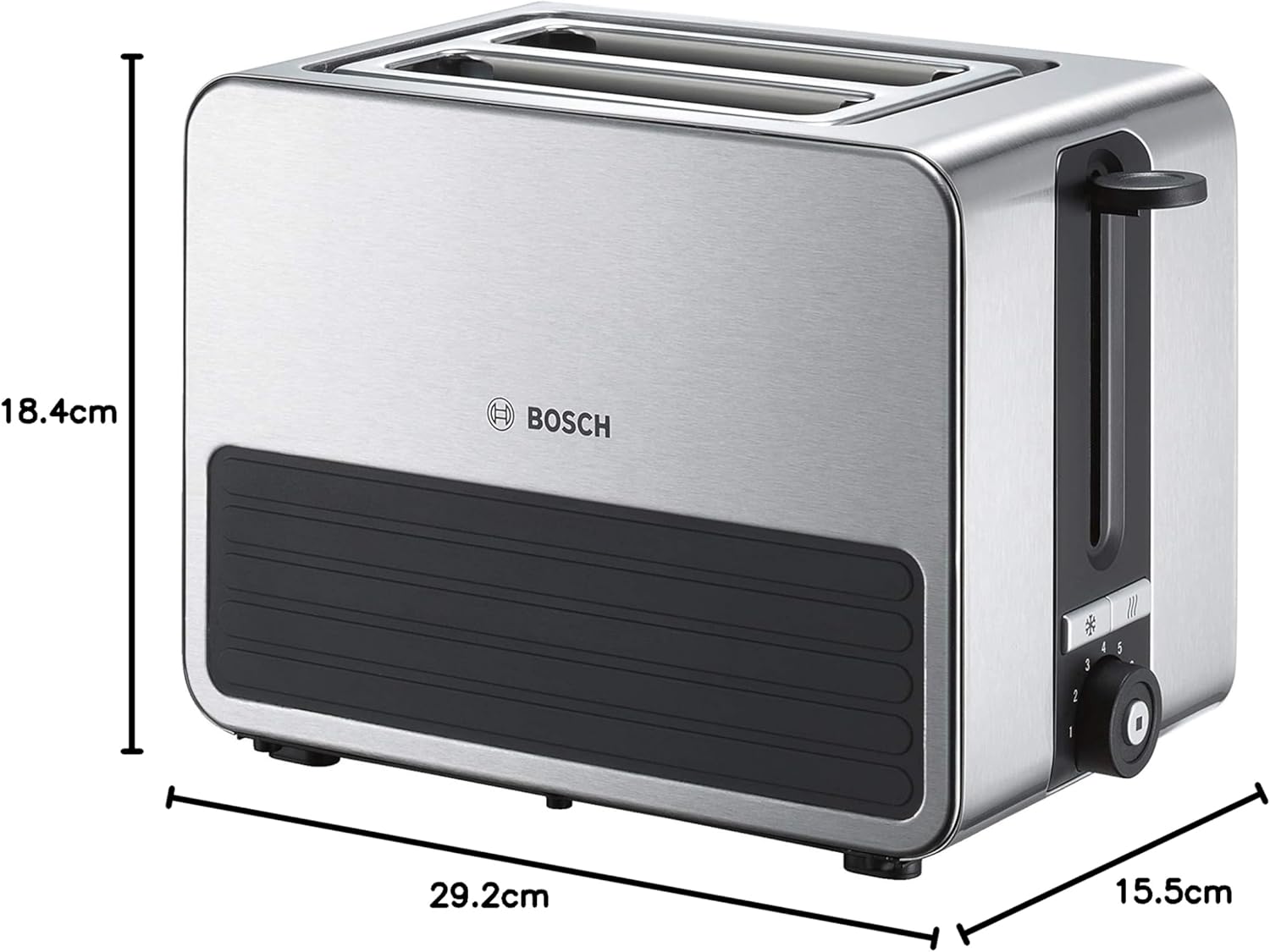Bosch TAT7S25 Kompakt-Toaster, Auftau/Aufknusperfunktion, 1050 W, Edelstahl/schwarz & WMF Lono Sandwich Maker, für 2 Standard- oder XXL-Toasts, 2-stufige Höhenanpassung, edelstahl matt